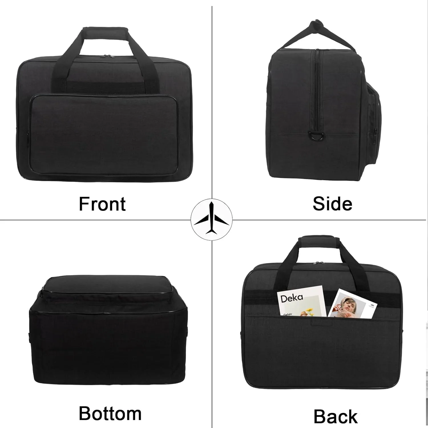 Sewing Machine Carrying Case，Sewing Machine Carrying Case Tote Bag，Universal Tote Storage Bag with Pockets and Handles, Suitable for Most Standard Singer (BLACK)