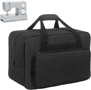 Sewing Machine Carrying Case，Sewing Machine Carrying Case Tote Bag，Universal Tote Storage Bag with Pockets and Handles, Suitable for Most Standard Singer (BLACK)