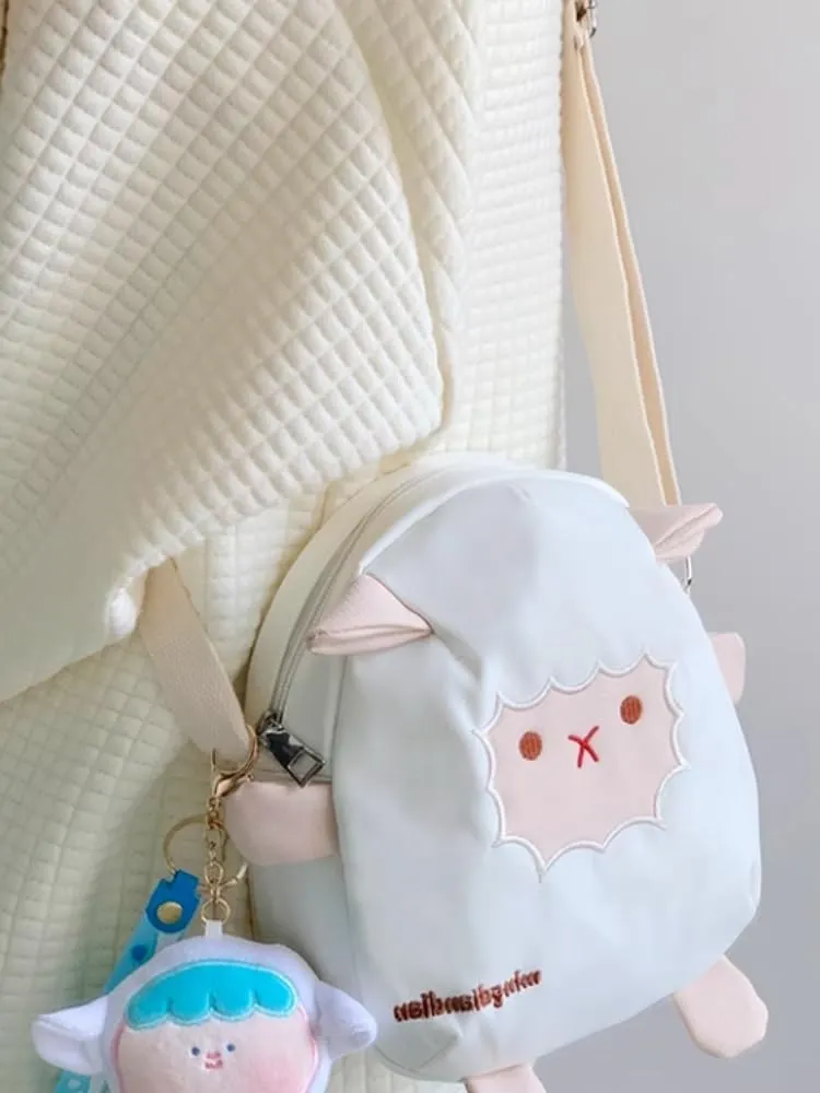 Sheep Crossbody Bag Cute Mini Backpack Cute Bag Kawaii Purse Small Backpack for Women Crossbody Bag Travel Gift (black,Small)