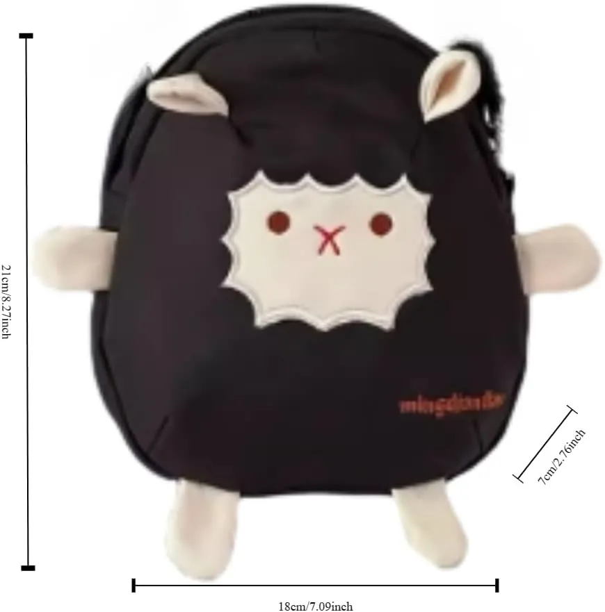 Sheep Crossbody Bag Cute Mini Backpack Cute Bag Kawaii Purse Small Backpack for Women Crossbody Bag Travel Gift (black,Small)