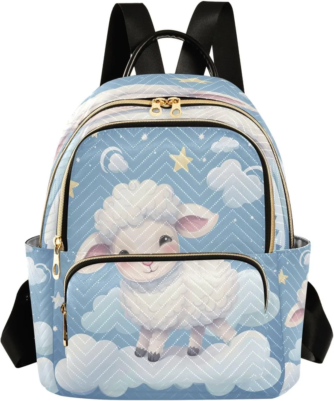 Sheep Night Backpack Purse for Women Fashion Small Mini Daypack Purse for Lady Anti-theft Shoulder Bag for Lady Women