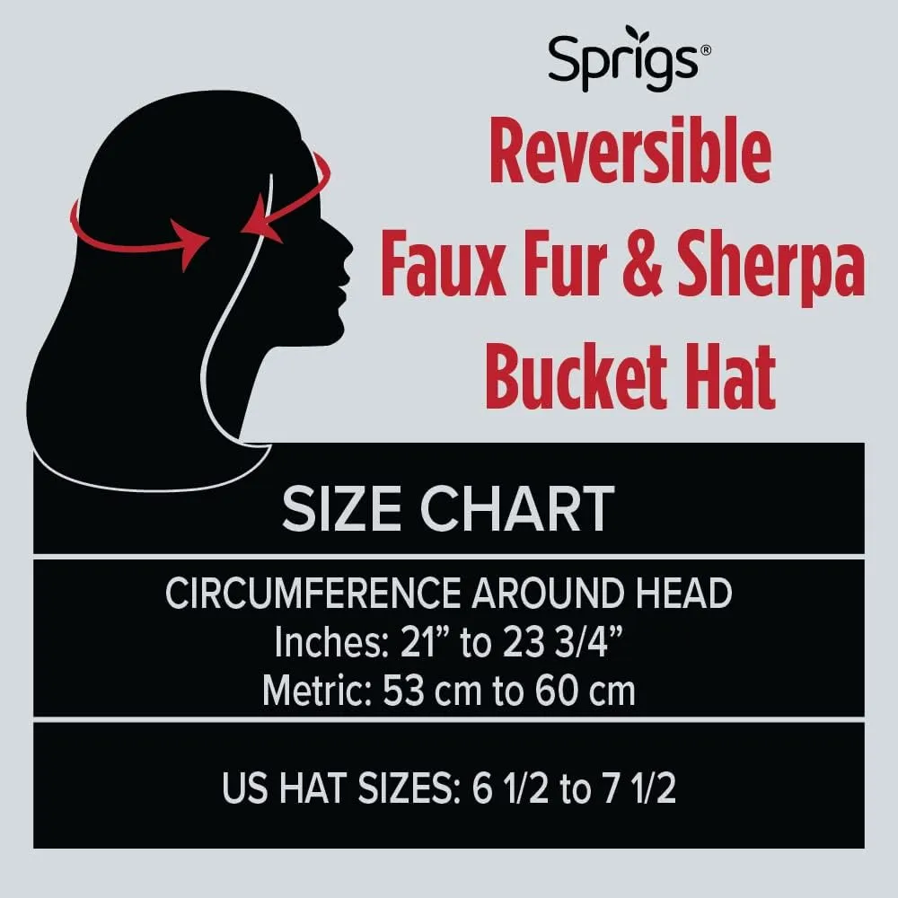 Sherpa Faux Fur Reversible Bucket Hat for Women - Furry Bucket Hat - Sherpa Bucket Hat for Winter