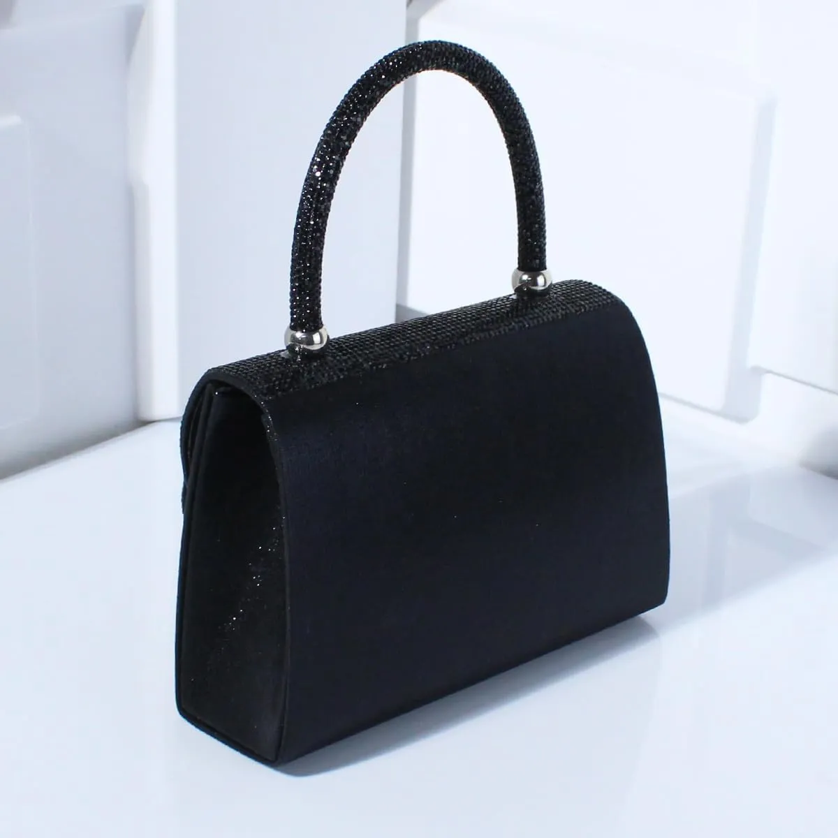 Shiny Dinner Bag Handbag Rhinestone Bow Box Bag Small Square Bag Diagonal Bag Handbag