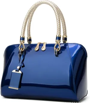 Shiny Patent Women Faux Leather Handbags Crossbody Bag Top Handle Purse Satchel Bag Shoulder Bag