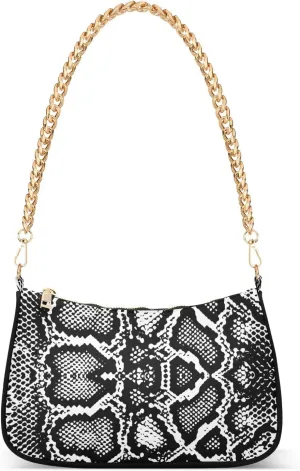 Shoulder Bag Snake Skin Black White Women Clutch Handbag Shoulder Purch Boho Bag Date Chain Bag Tote Bag Spring Holiday Birthday Gift for Girlfriend, Wife, Lover