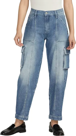 Silver Jeans Co. Women's Denim High Rise Cargo Pants-Legacy