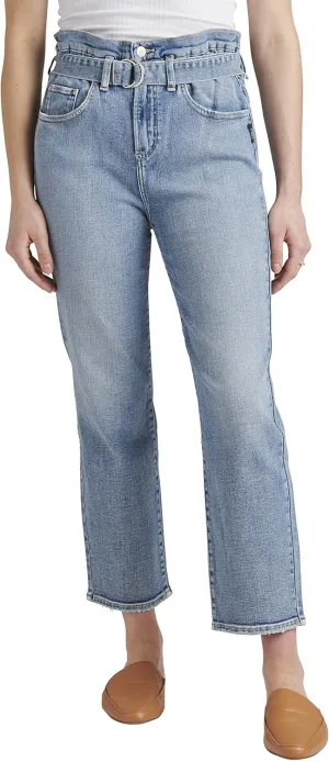 Silver Jeans Co. Women's Paper Bag High Rise Straight Crop Jeans