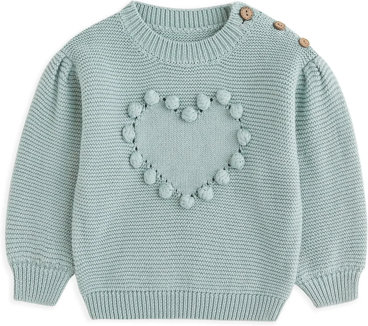 Simplee kids Baby Pullover Sweater Valentines Outfit Love Embroidery Knit Sweaters Coat for Autumn Fall and Winter