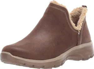 Skechers Women's Easy Going Buried Scooped Collar Bootie with Faux Fur Trim