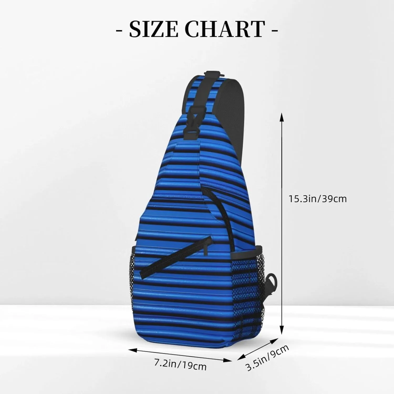 Sling Backpack Bag For Men Blue Corrugated Wall Art Cross Chest Bag Crossbody Shoulder Bag Travel Hiking Daypack