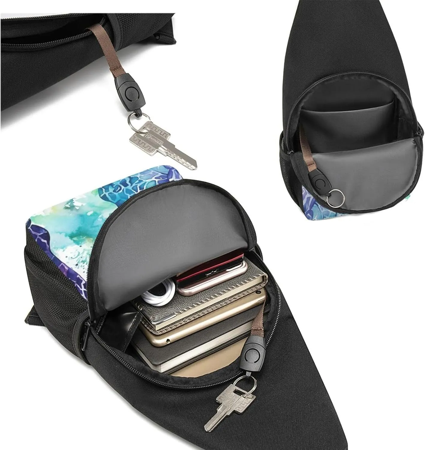Sling Bag Backpack for Men Women Crossbody Giraffe Silhouette Chest Bag Crossbody Bag for Travel Sport Running