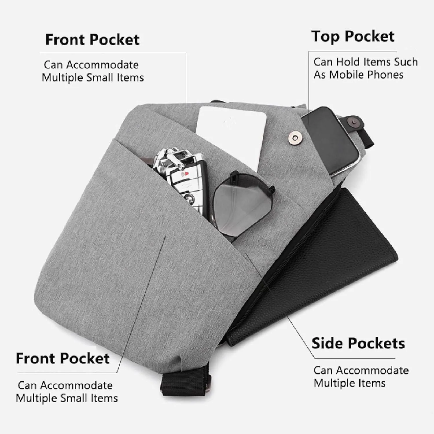 Sling Crossbody Bags Anti-Thief Slim Personal Chest Bags Waterproof Purse Handbag Backpack for Travel Camping,Green,Right