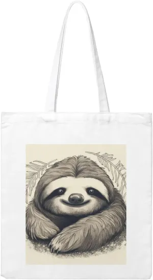 Sloth My Spirit Animal Large Canvas Tote Bag Cute Travel Shoulder Bag Reusable Washable Shopping Grocery Bags For Women Men