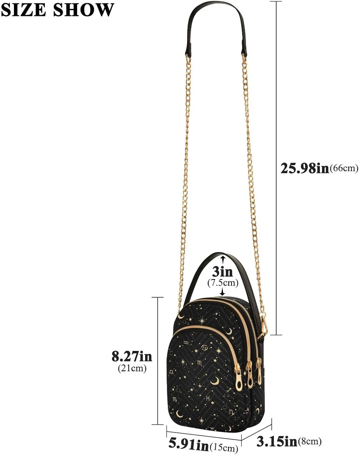 Small Cross body Bags for Women Quilted Crossbody Cell Phone Shoulder Purse Handbags Wallet Detachable Chain Bag