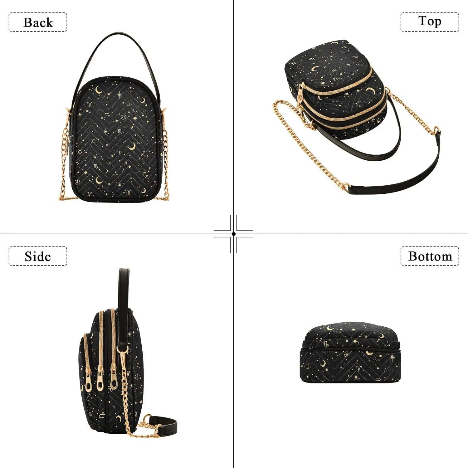 Small Cross body Bags for Women Quilted Crossbody Cell Phone Shoulder Purse Handbags Wallet Detachable Chain Bag