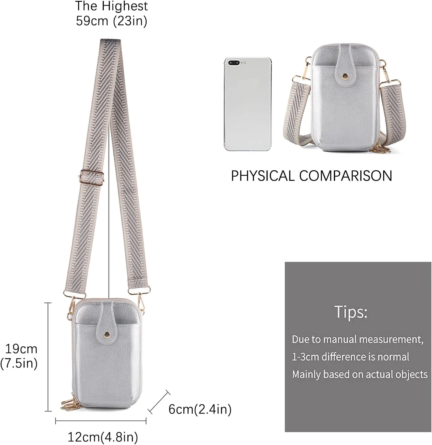 Small Crossbody Cell Phone Bag for Women, Mini Crossbody Wallet Phone Shoulder Handbag Purse with Credit Card Slots