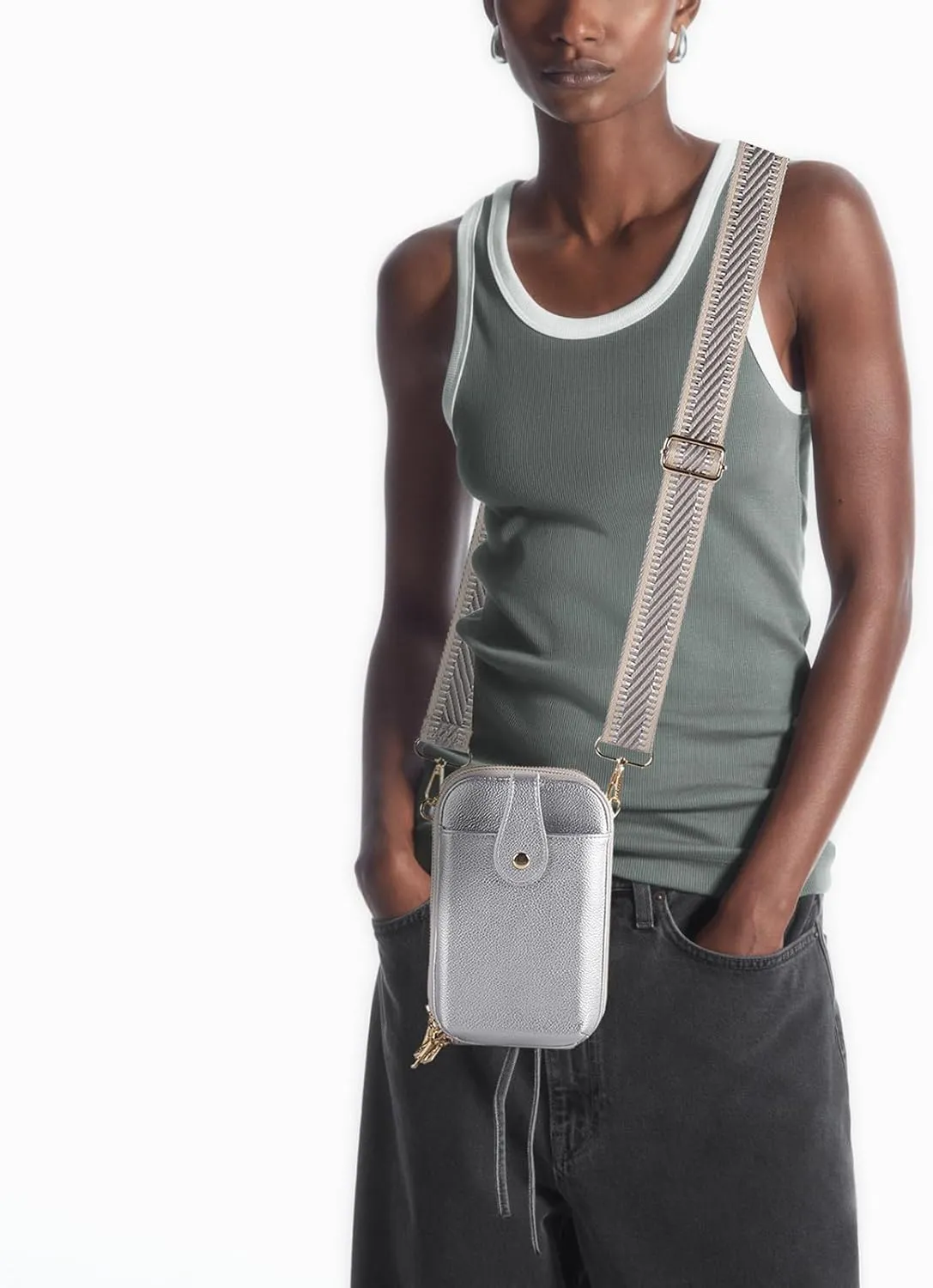 Small Crossbody Cell Phone Bag for Women, Mini Crossbody Wallet Phone Shoulder Handbag Purse with Credit Card Slots