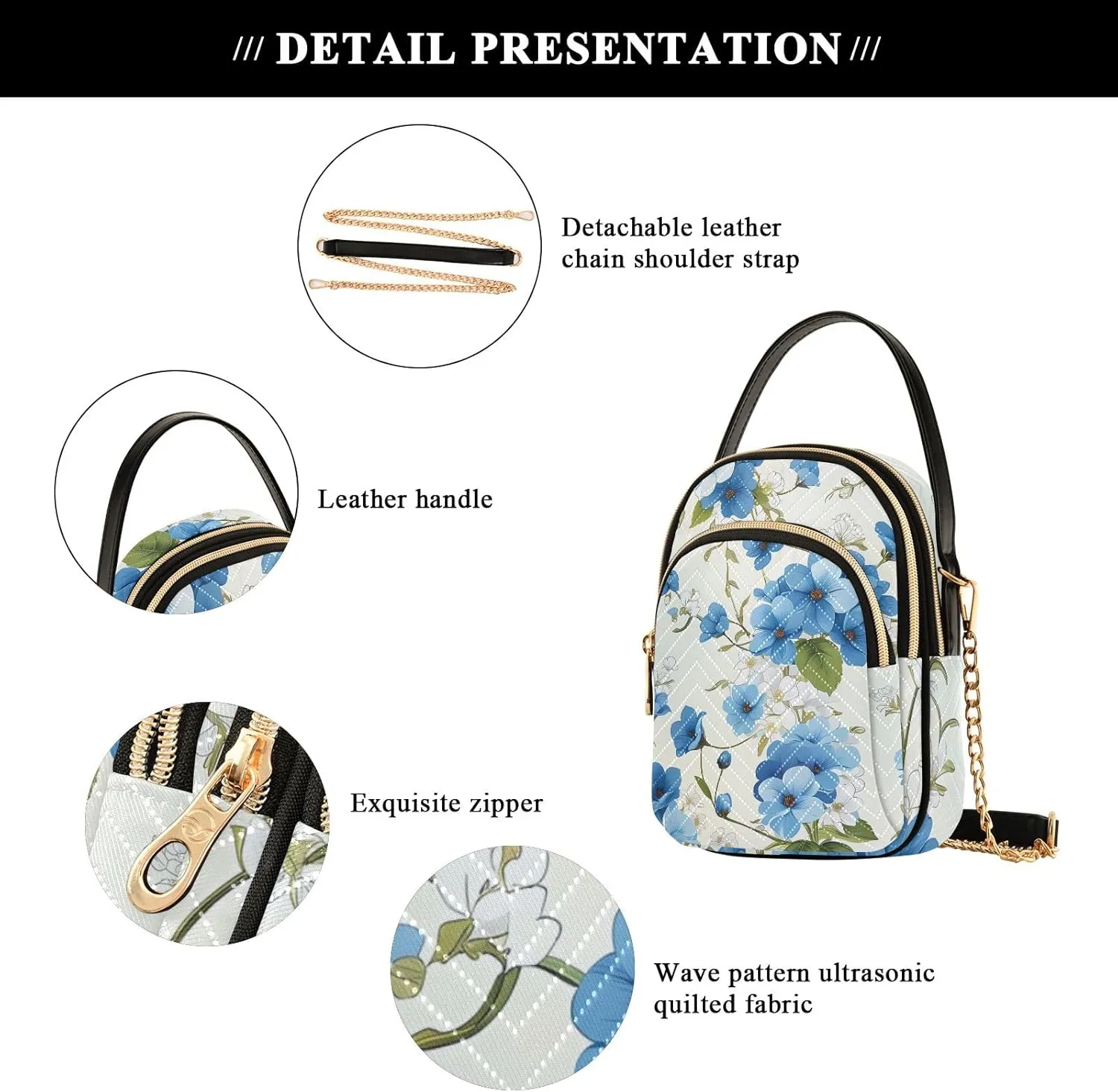 Small Handbag Crossbody Bag for Women Quilted Bags Shoulder Purse Phone Wallet Chain Bag