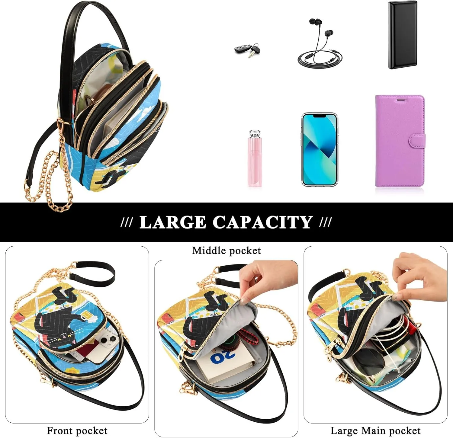 Small Handbag Crossbody Bag for Women Quilted Bags Shoulder Purse Phone Wallet Chain Bag