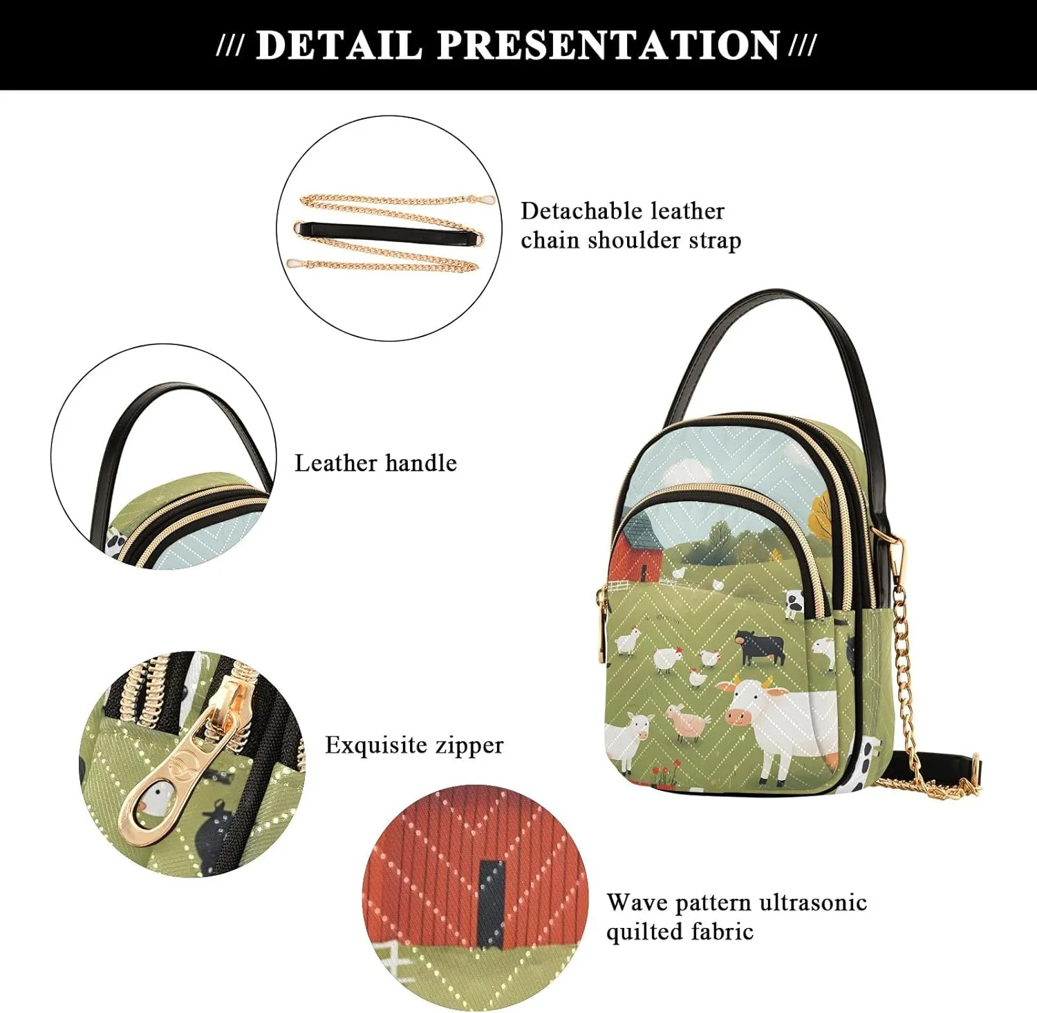 Small Handbag Crossbody Bag for Women Quilted Bags Shoulder Purse Phone Wallet Chain Bag