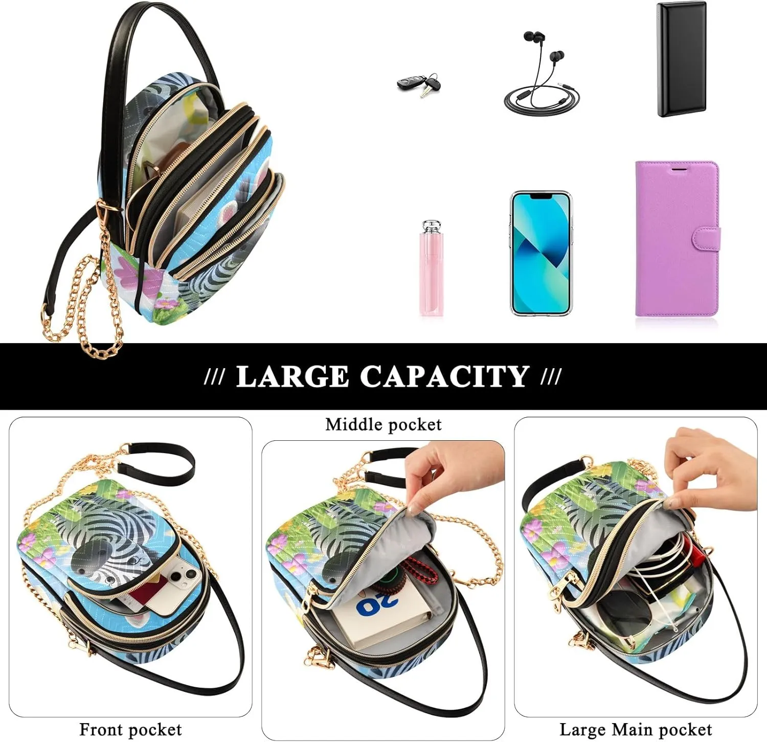 Small Handbag Crossbody Bag for Women Quilted Bags Shoulder Purse Phone Wallet Chain Bag
