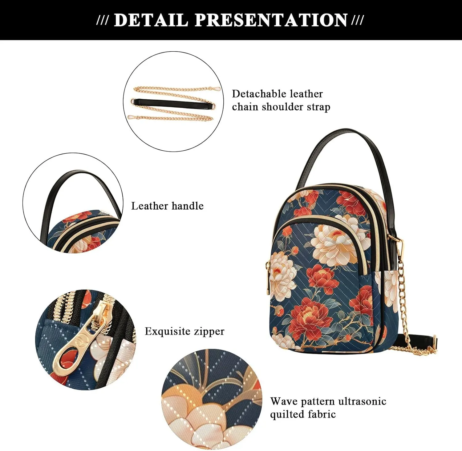Small Handbag Crossbody Bag for Women Quilted Bags Shoulder Purse Phone Wallet Chain Bag