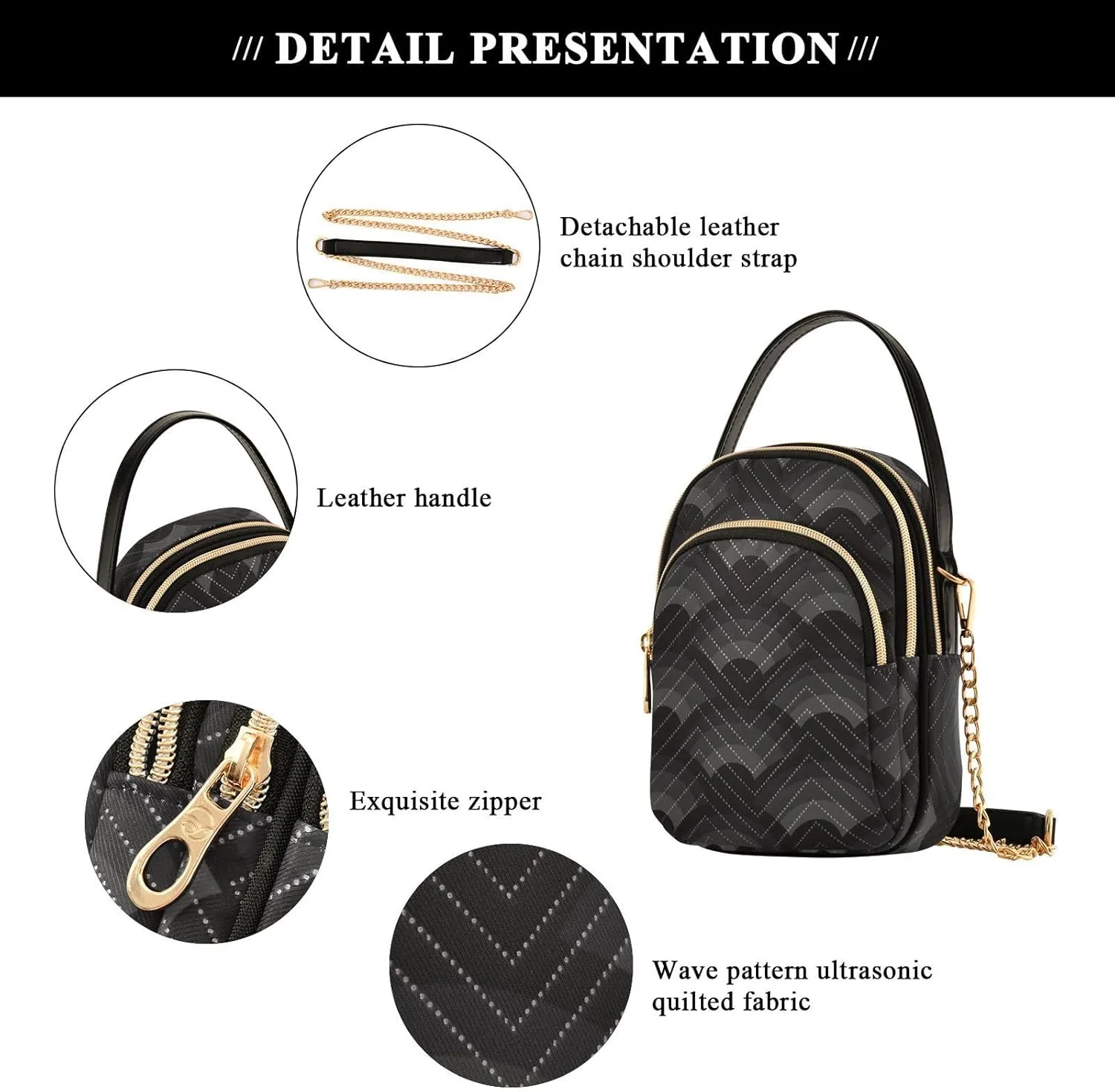 Small Phone Purse Crossbody Cell Phone Purse Phone Wallet Bag with Zipper Pockets Shoulder Strap Handle for Women Daisy