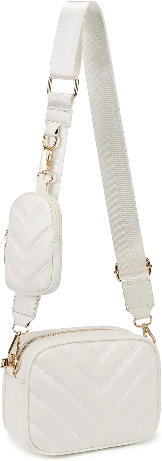 Small Quilted Crossbody Bags for Women Stylish Leather Purse Designer Handbag with Coin Pouch for Shopping, Dating, Traveling