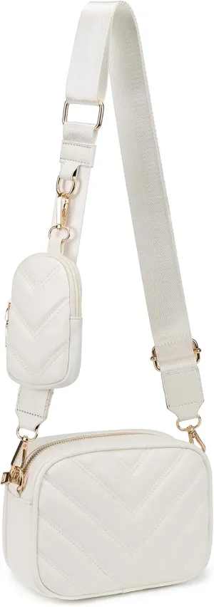 Small Quilted Crossbody Bags for Women Stylish Leather Purse Designer Handbag with Coin Pouch for Shopping, Dating, Traveling