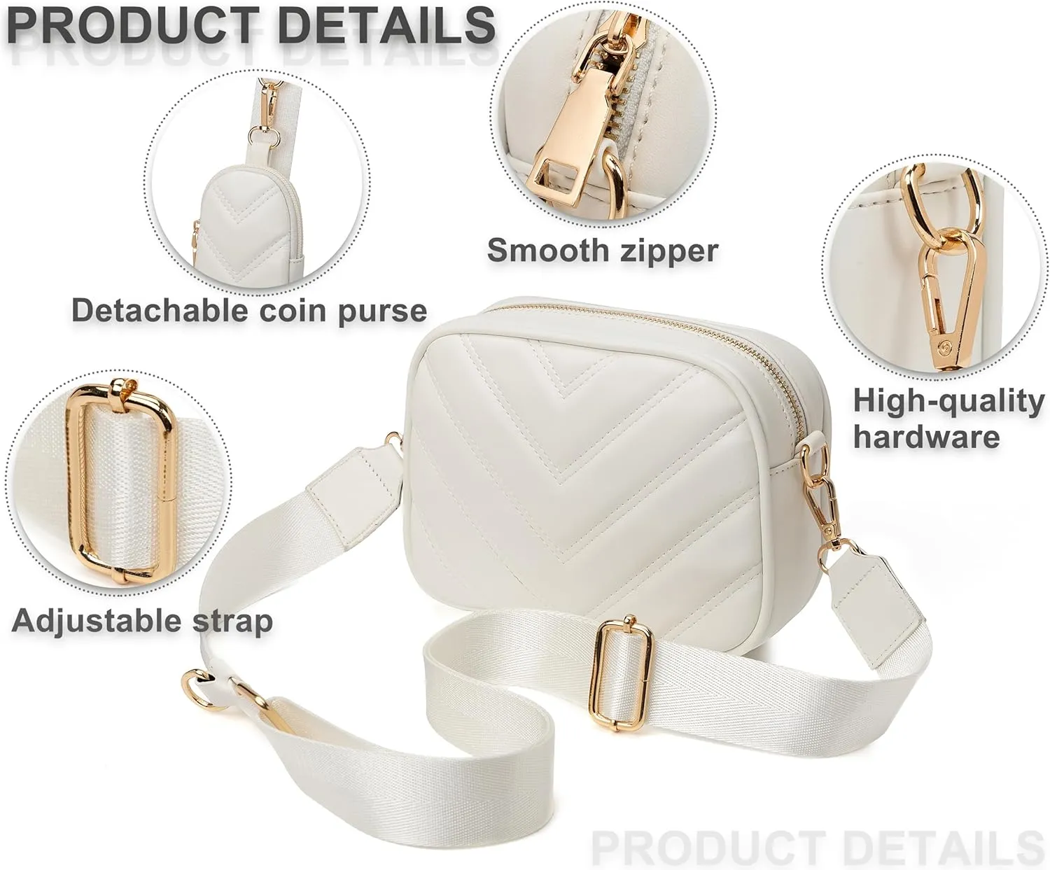 Small Quilted Crossbody Bags for Women Stylish Leather Purse Designer Handbag with Coin Pouch for Shopping, Dating, Traveling
