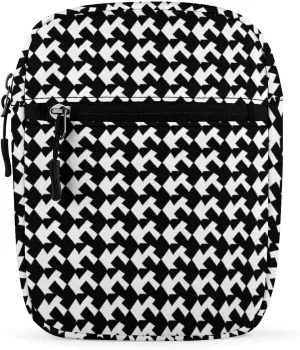 Small Satchel, Houndstooth Black Print Crossbody Bag Casual Crossbody Bag Detachable Strap Bag Daily Use Satchel Functional Handbag
