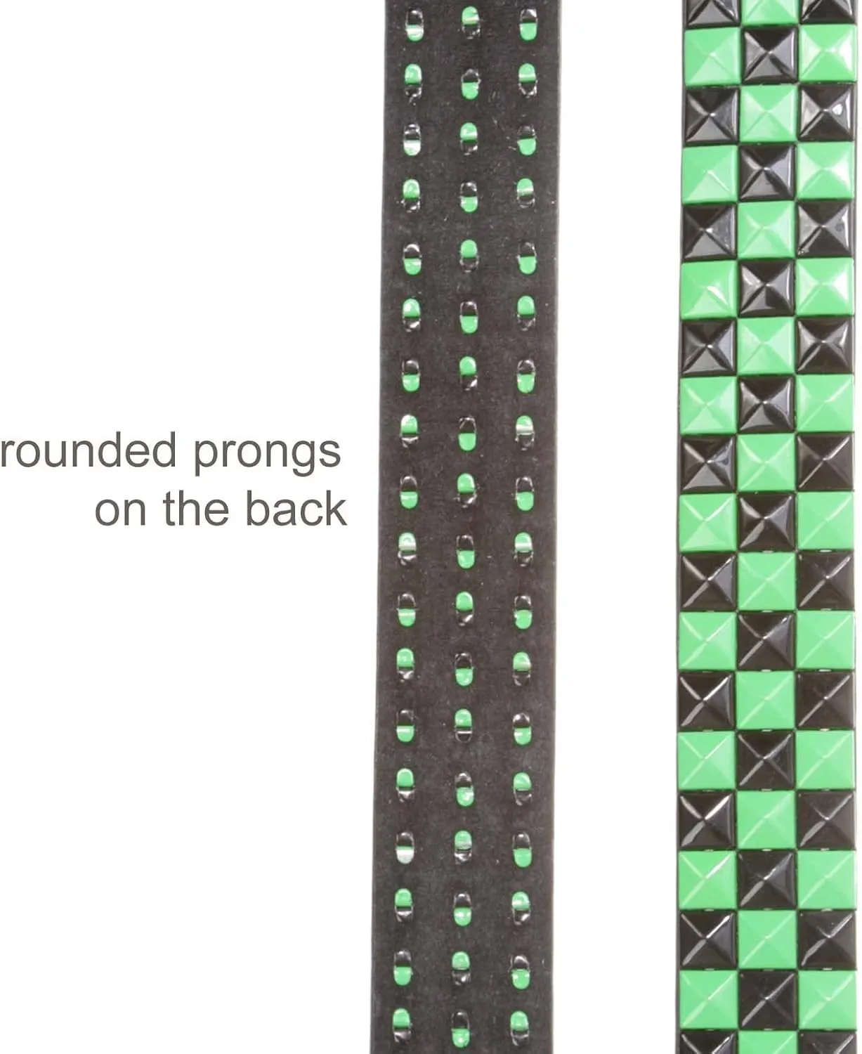 Snap On Punk Rock Black & Green Star Studded Checker Board Leather Belt