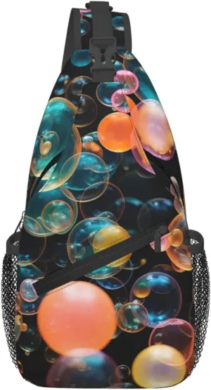 Soap Bubbles Sling Backpack for Women Men Cross Chest Bag Diagonally Crossbody Shoulder Bag Travel
