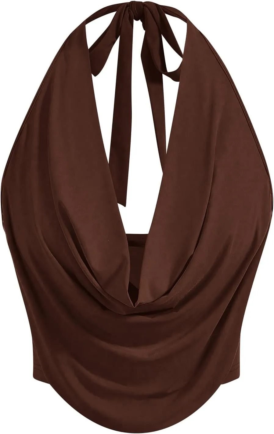 SOLY HUX Women's Halter Draped Front Tank Top Sexy Backless Going Out Crop Vest Tops