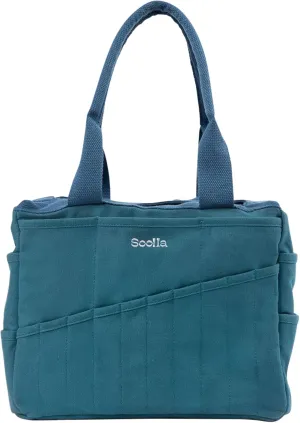 Soolla Studio Bag: Art Supply Storage Organizer & Pottery Tool Bag, Washable Craft Tote, Knitting Yarn Bag, Crochet Project Bag, 30 Pockets, 15  Canvas Colors, Artist Bag for Adults (Aquamarine)