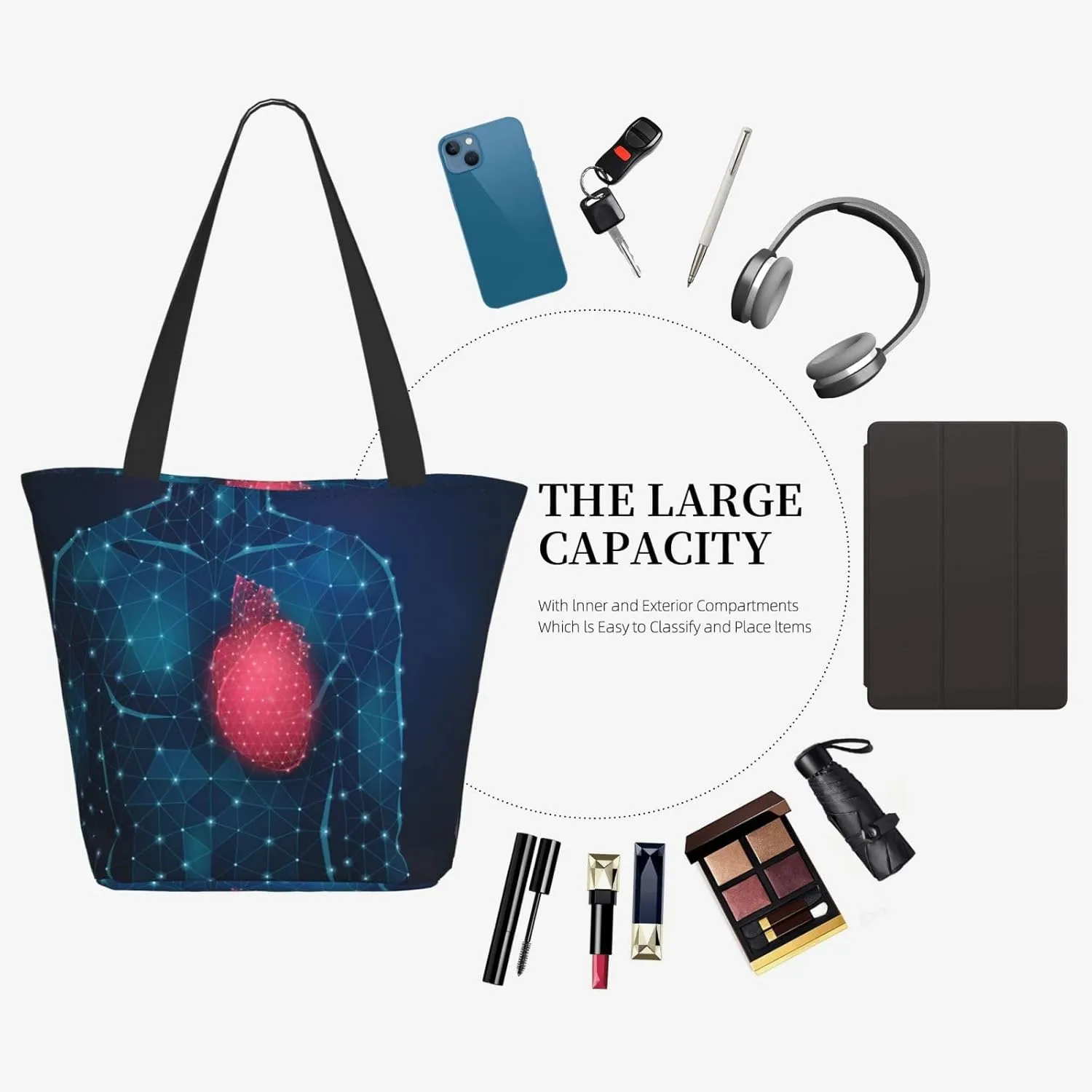 Space Meteor Star Tote Bag for Women, Travel Tote Handbags for Gym