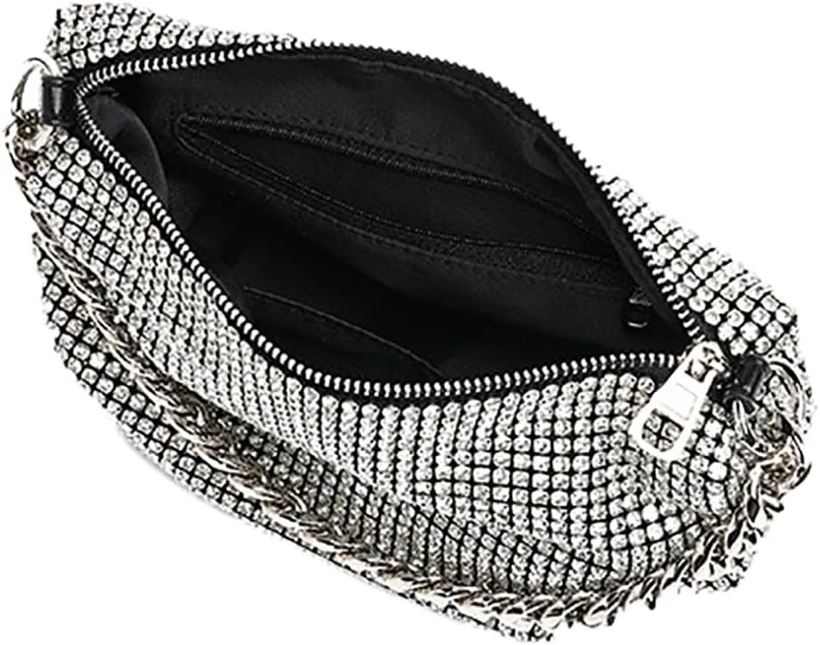 Sparkly Women Rhinestone Clutch Purse Stylish Diamonds Handbag Commuting Shoulder Purse for Casual Formal