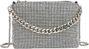 Sparkly Women Rhinestone Clutch Purse Stylish Diamonds Handbag Commuting Shoulder Purse for Casual Formal