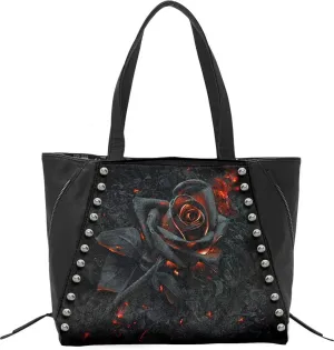 Spiral - Burnt Rose - Tote Bag - PU Leather Studded