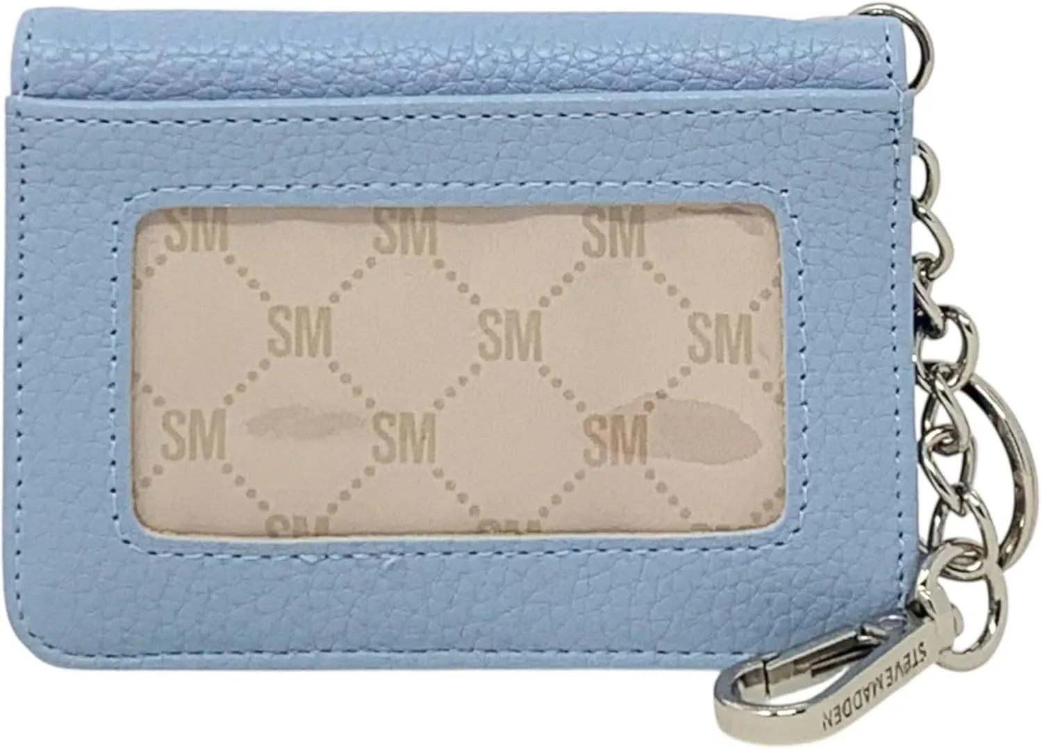 Steve Madden Bfold Clip On Card Case Wallet with Keyring (Blue Haze)