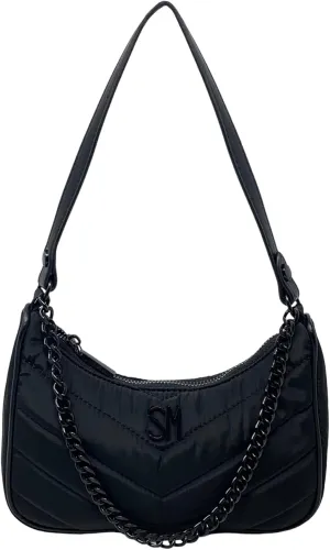 Steve Madden Bpauli Shoulder Bag in Black Nylon Quilted