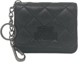 Steve Madden Bwren Flap Wallet with Keyring (Black)