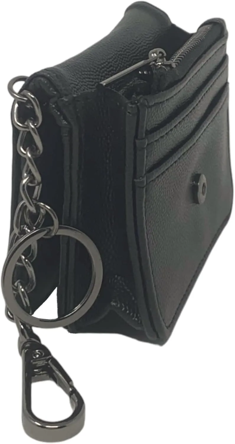 Steve Madden Bwren Flap Wallet with Keyring (Black)