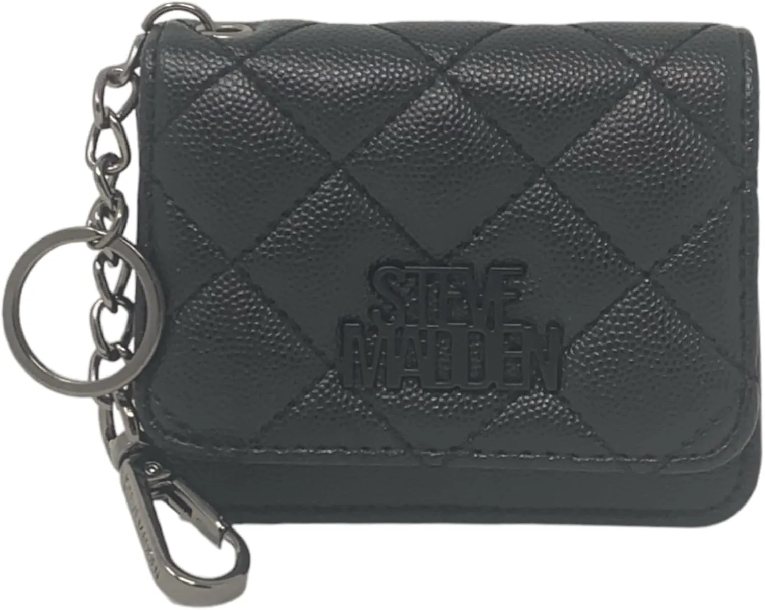 Steve Madden Bwren Flap Wallet with Keyring (Black)