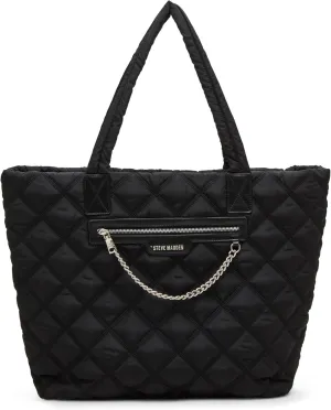 Steve Madden Tonya Quilted Nylon Tote, Black