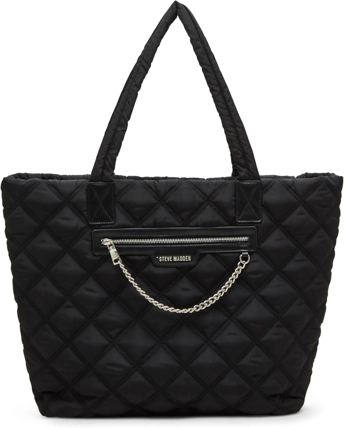 Steve Madden Tonya Quilted Nylon Tote, Black