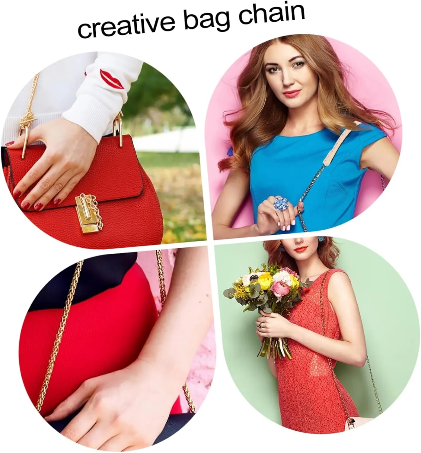 STOBOK Pcs DIY Handbag Making Tote Purse Chain Decorative Handbag Chain for Women Stylish Bag Adornment Strap