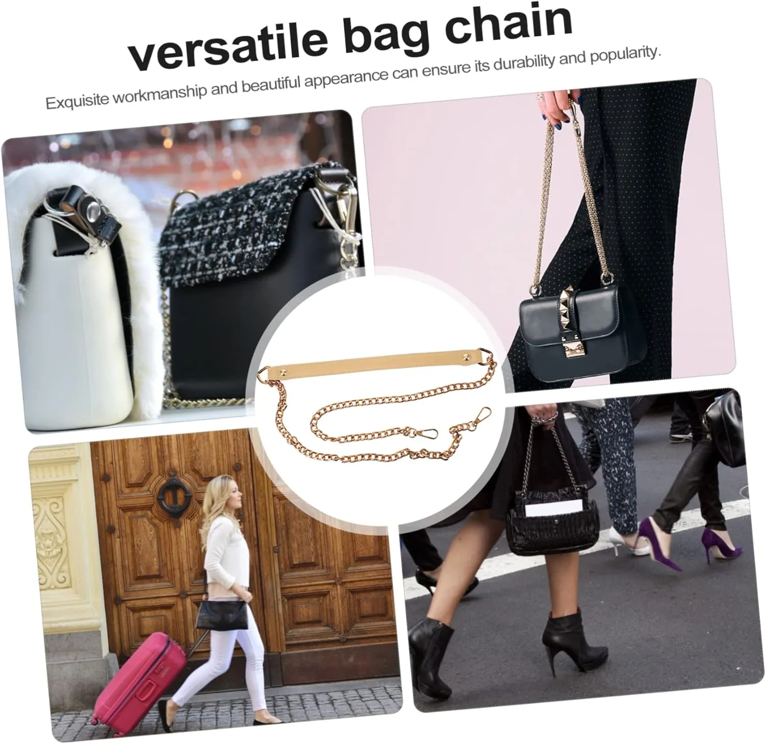 STOBOK Pcs DIY Handbag Making Tote Purse Chain Decorative Handbag Chain for Women Stylish Bag Adornment Strap