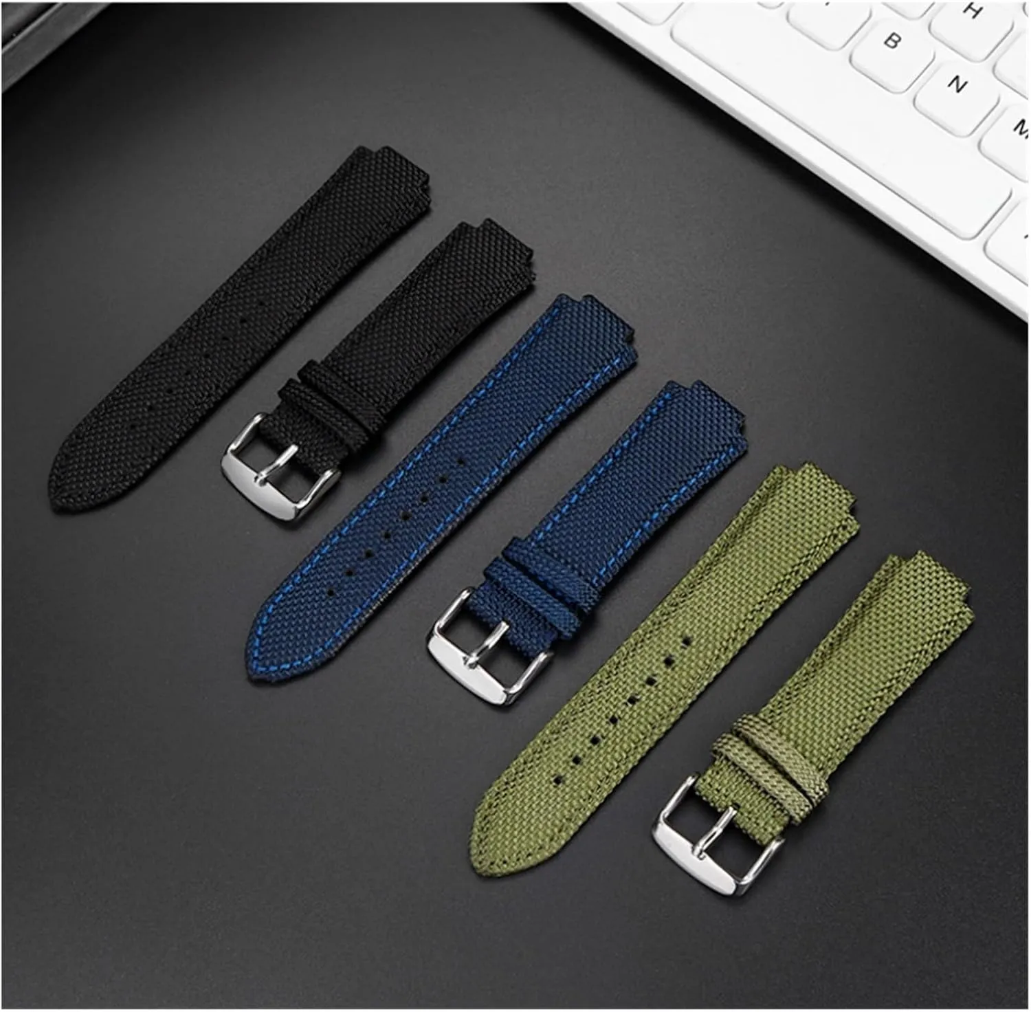 Strap, buckle, nylon leather strap 26-12mm raised strap