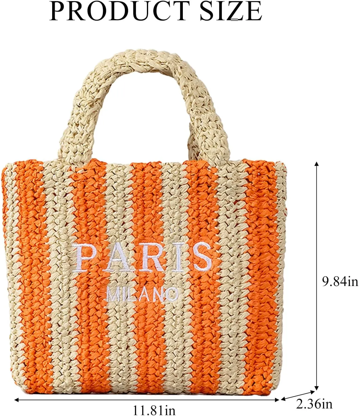 Straw Beach Bag for Women Summer Woven Tote Bag Packable Straw Purses and Handbags for Vacation Holiday